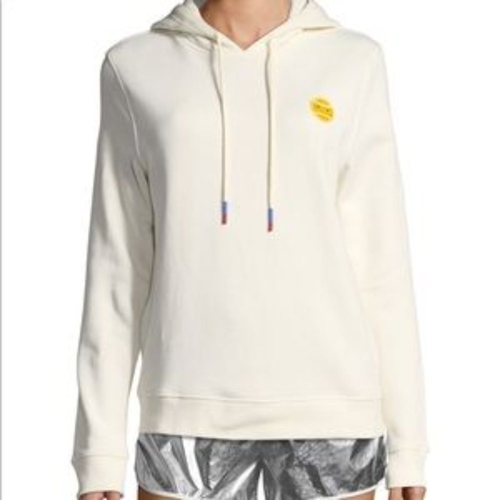 New TORY SPORT EMBROIDERED TENNIS BALL FRENCH-TERRY COTTON HOODIE | size: small